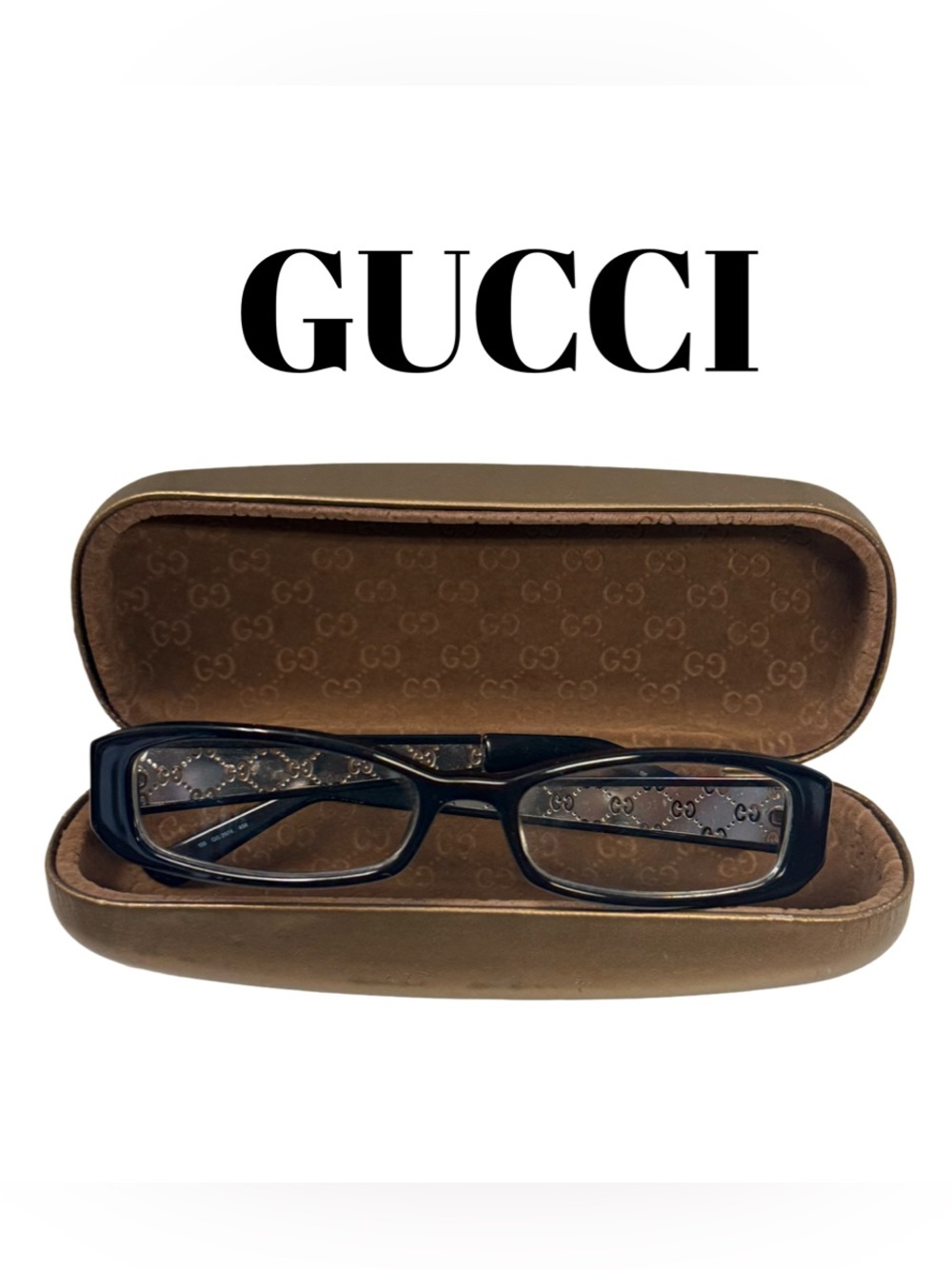 Gucci Black Silver Monogram Vintage Glasses